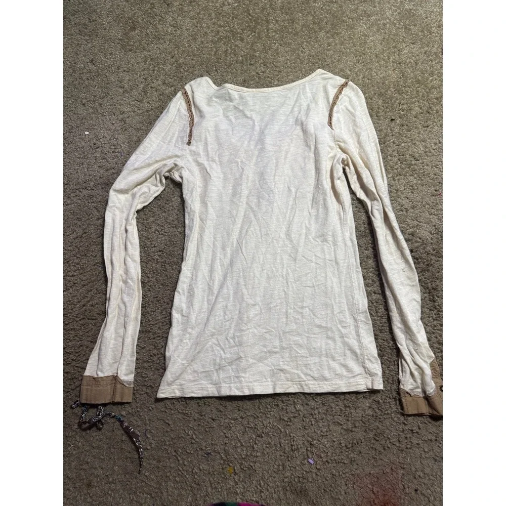 Ett Twa Anthropologie‎ Grey White Marled Fringe Open Front Knit Cardigan Medium